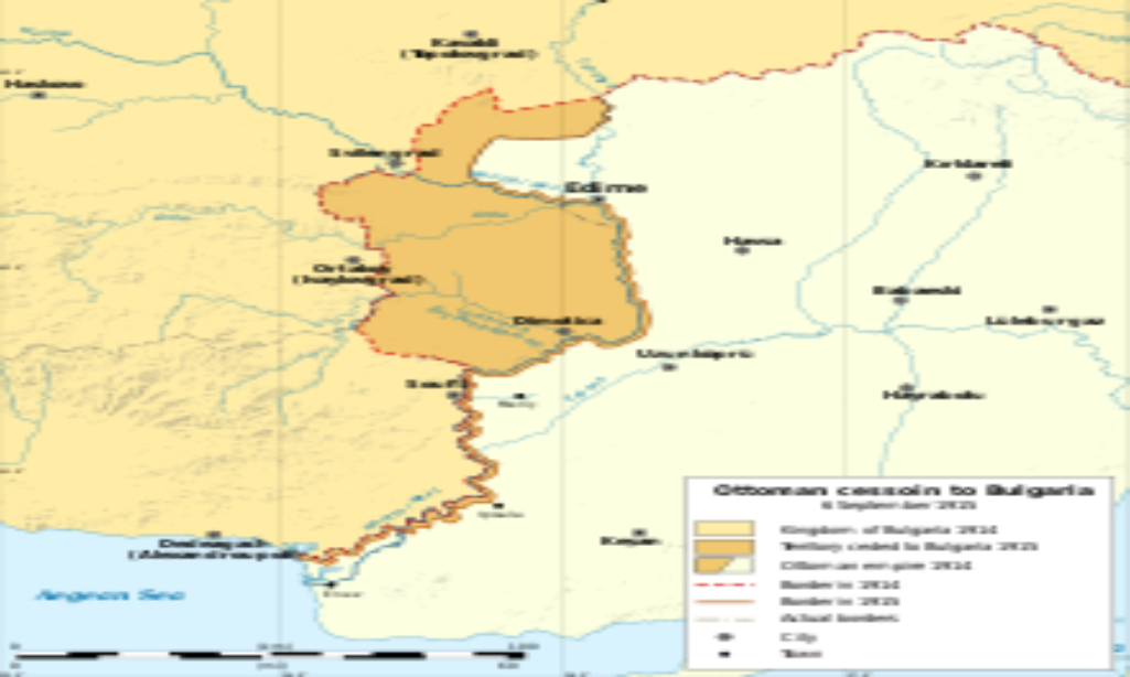 Територия отстъпена на България от Османската империя
